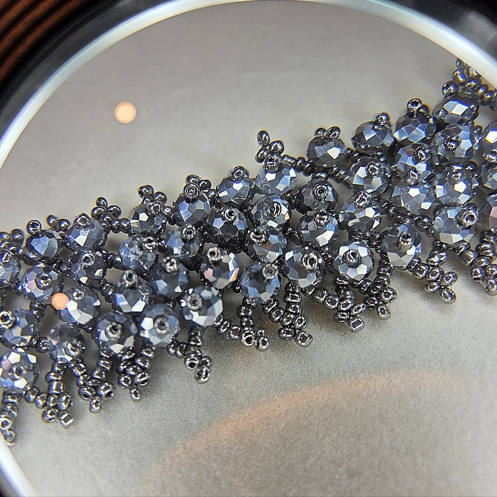 Handmade Gray Beaded Bracelet